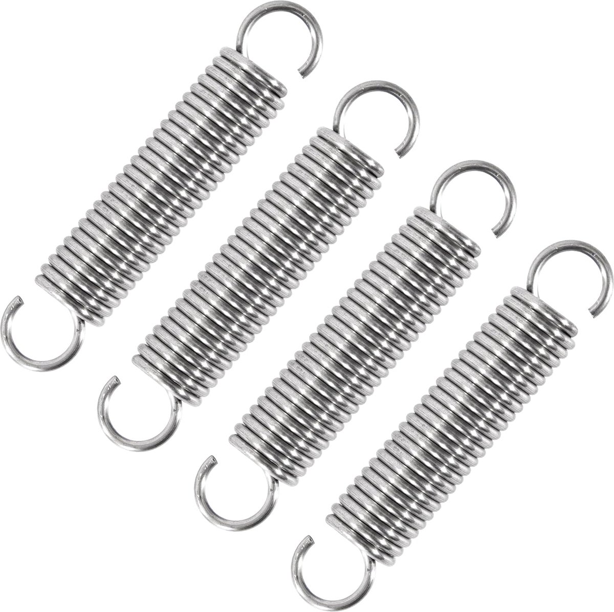 Trekveren 60mm - dubbele haak - roestvrij staal - sterke elasticiteit - 4 stuks - ShopVlot