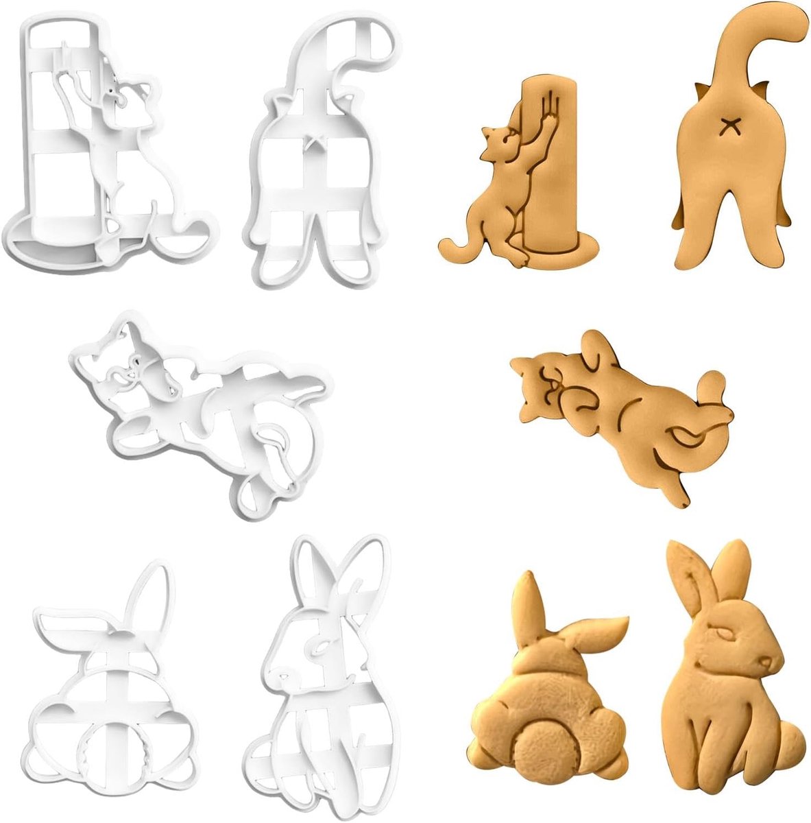 Koekjesuitsteekvormen - 5 dierenvormen - plastic - creatief bakken - ShopVlot