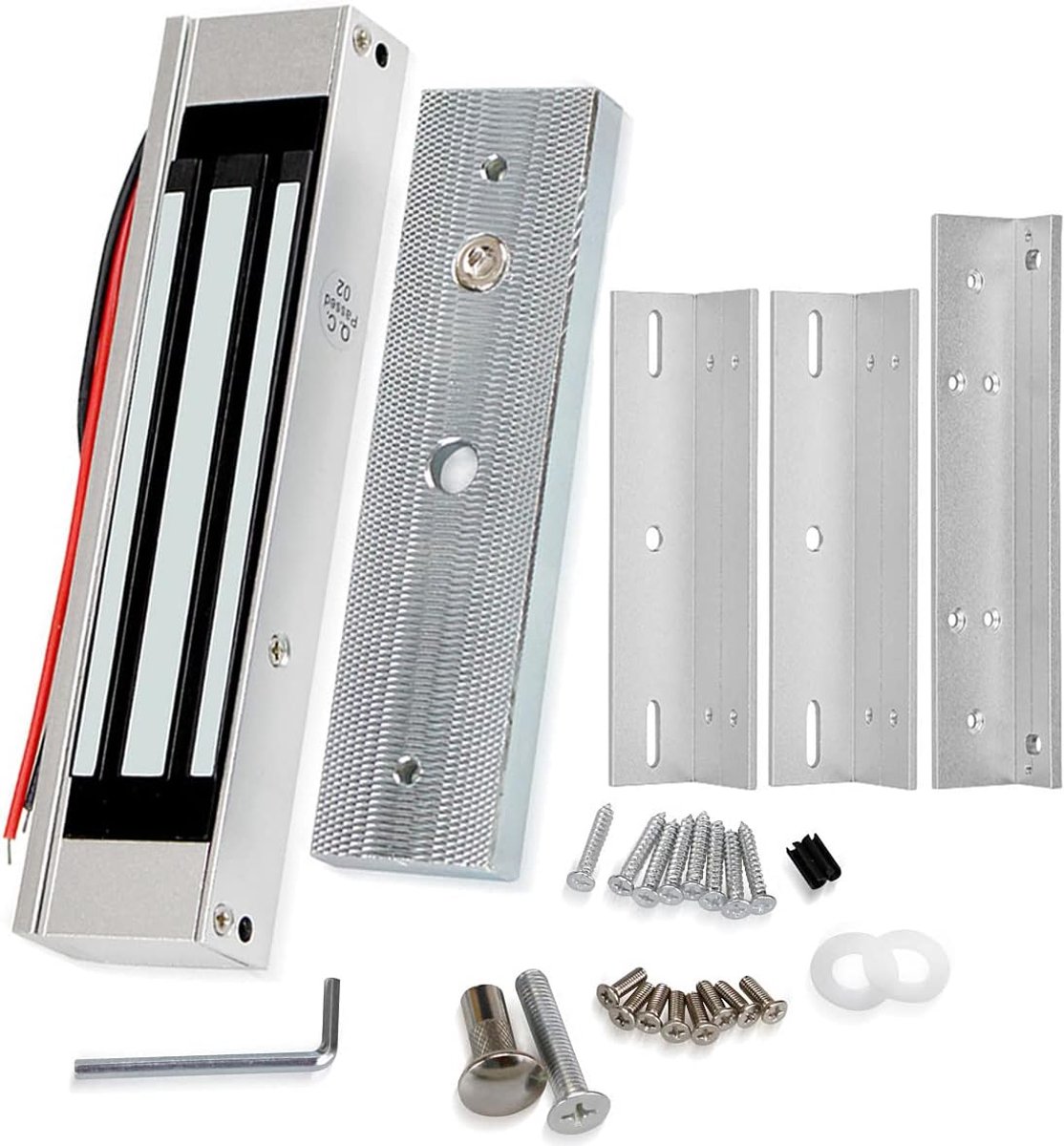 180KG Holding Force Elektrisch magnetisch deurslot, DC12V Fail Safe NC Type, elektromagneetslot voor glas, houten metalen deur, kast, lade, met ZL-beugel, buiten