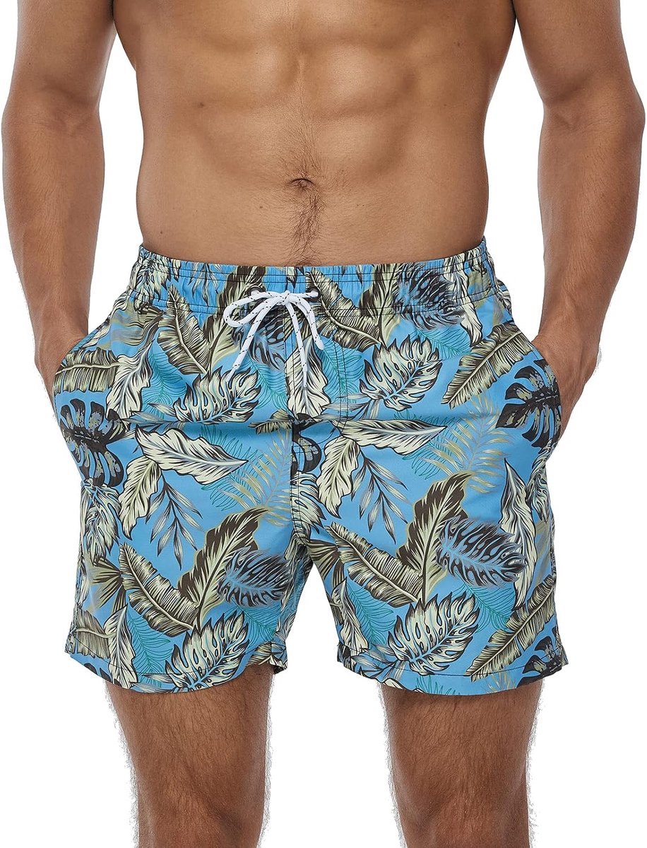 Shorts voor mannen, badmode, lange sneldrogende zwembroek, surfshorts, zwemshort, strandbroek, sportbroek, kort met zakken