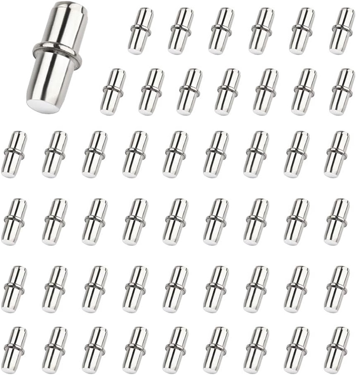 50 stuks 5 mm planksteunharingen, vernikkelde plank beugel pinnen pinnen, metalen plank haringen voor keukenkast boekenkast kast
