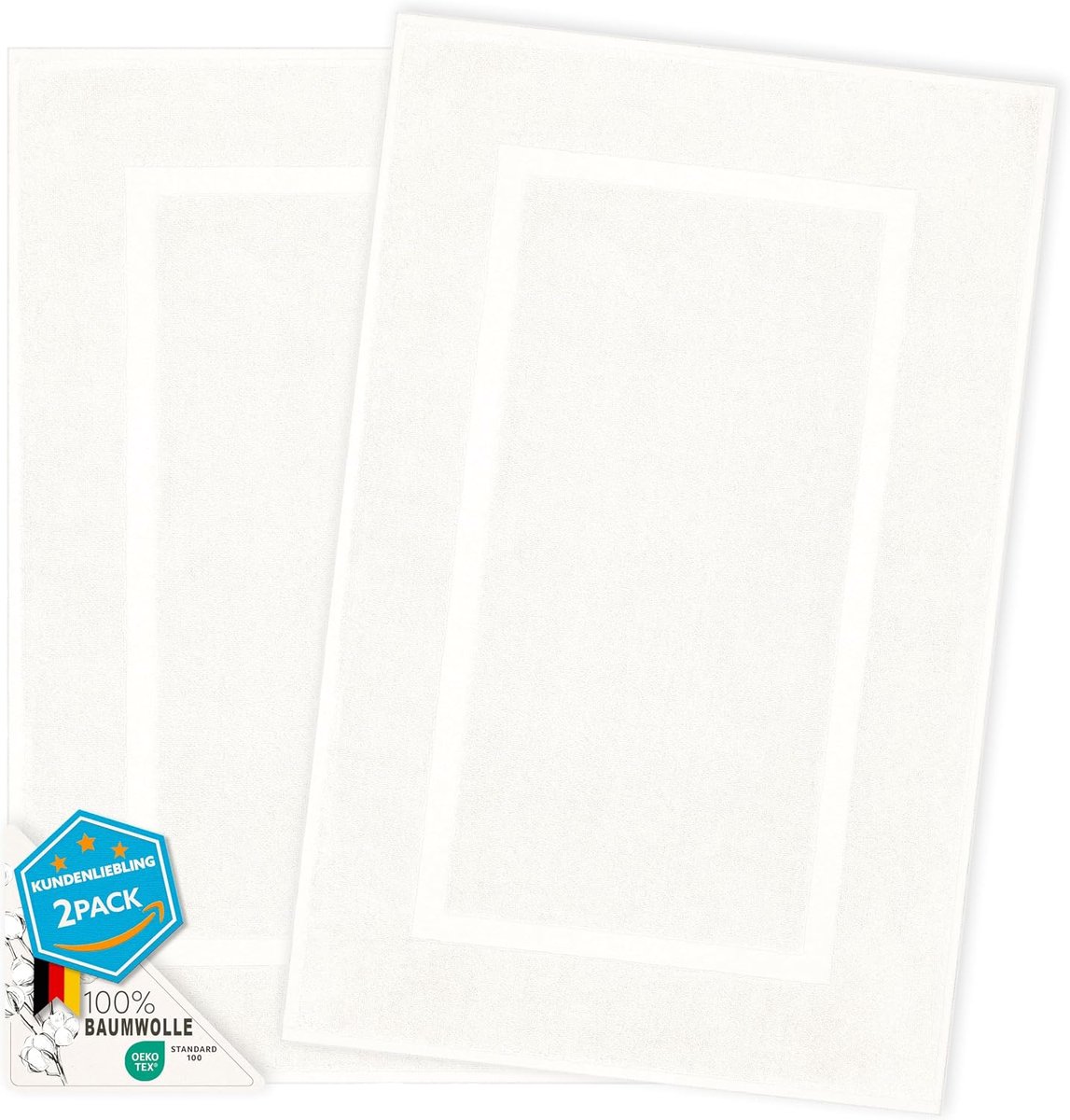 Handdoeken 100% Katoen, zacht & absorberend, Oeko-Tex, 51x86 cm | OEKO-TEX gecertificeerd, zachte & absorberende badstof, wasbaar, badmat in handdoekvorm voor badkamer & toilet