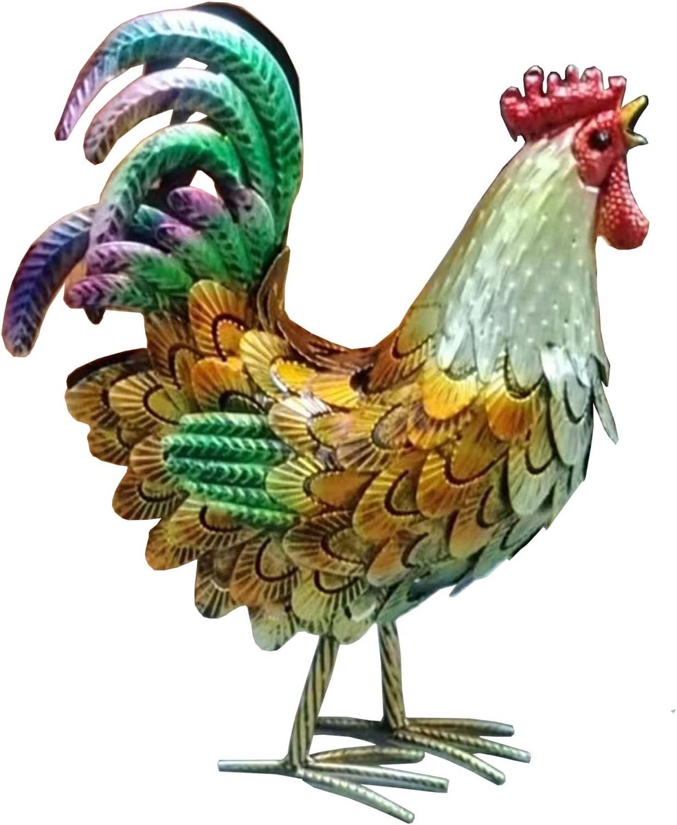 kraandecoratie, metalen dier tuin kunst gazon ornament figuren kunstwerk voor buiten, patio, achtertuin en keuken decoratie (goud)