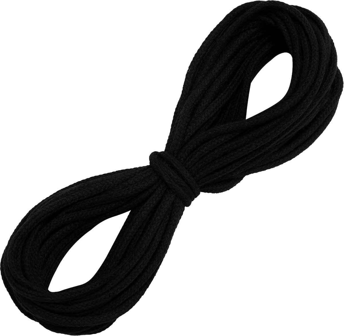 - C67822 - Decoratief snoer 10 meter x 5 mm - van katoen - kleur zwart