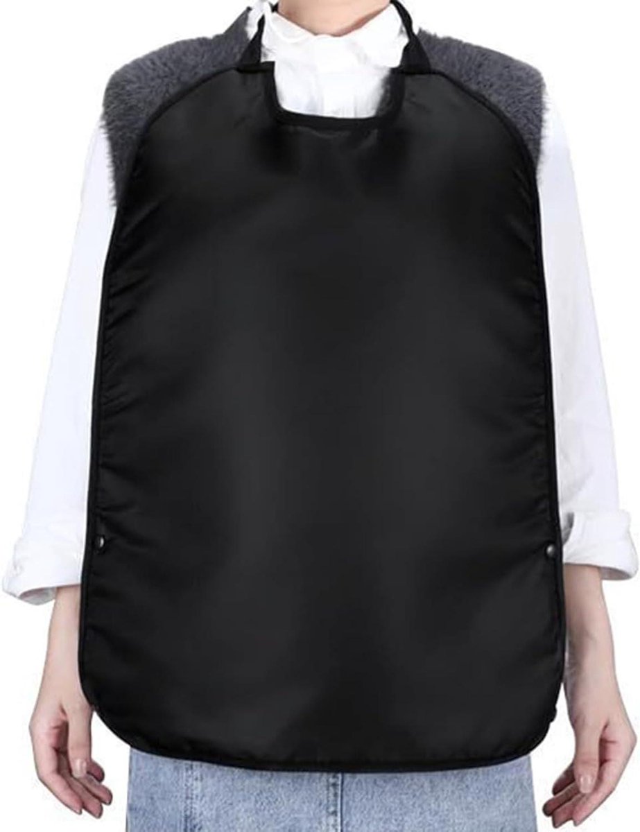 Slabbetje voor volwassenen - Eetschort herbruikbaar - Kleding beschermen - Met kruimelvanger - 73 x 45 cm - Grijs