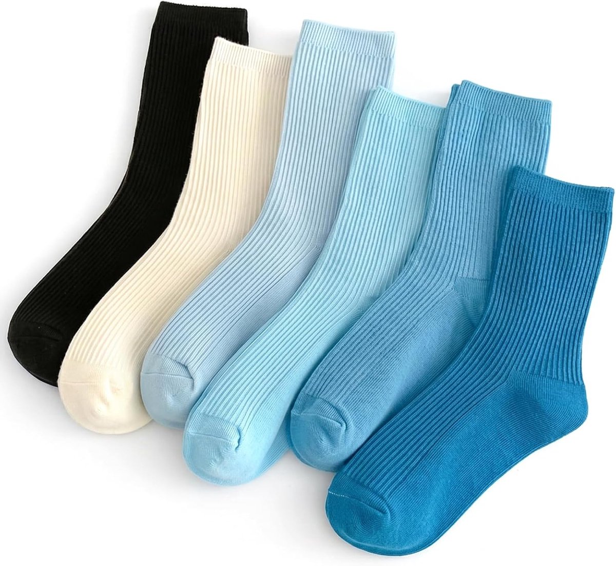 Sokken Dames 6 Paar Premium Katoenen Sokken voor Herfst-Winter - Esthetische Sportsokken voor Vrijetijdskleding - Cadeau voor Vrouwen Maat 35-42
