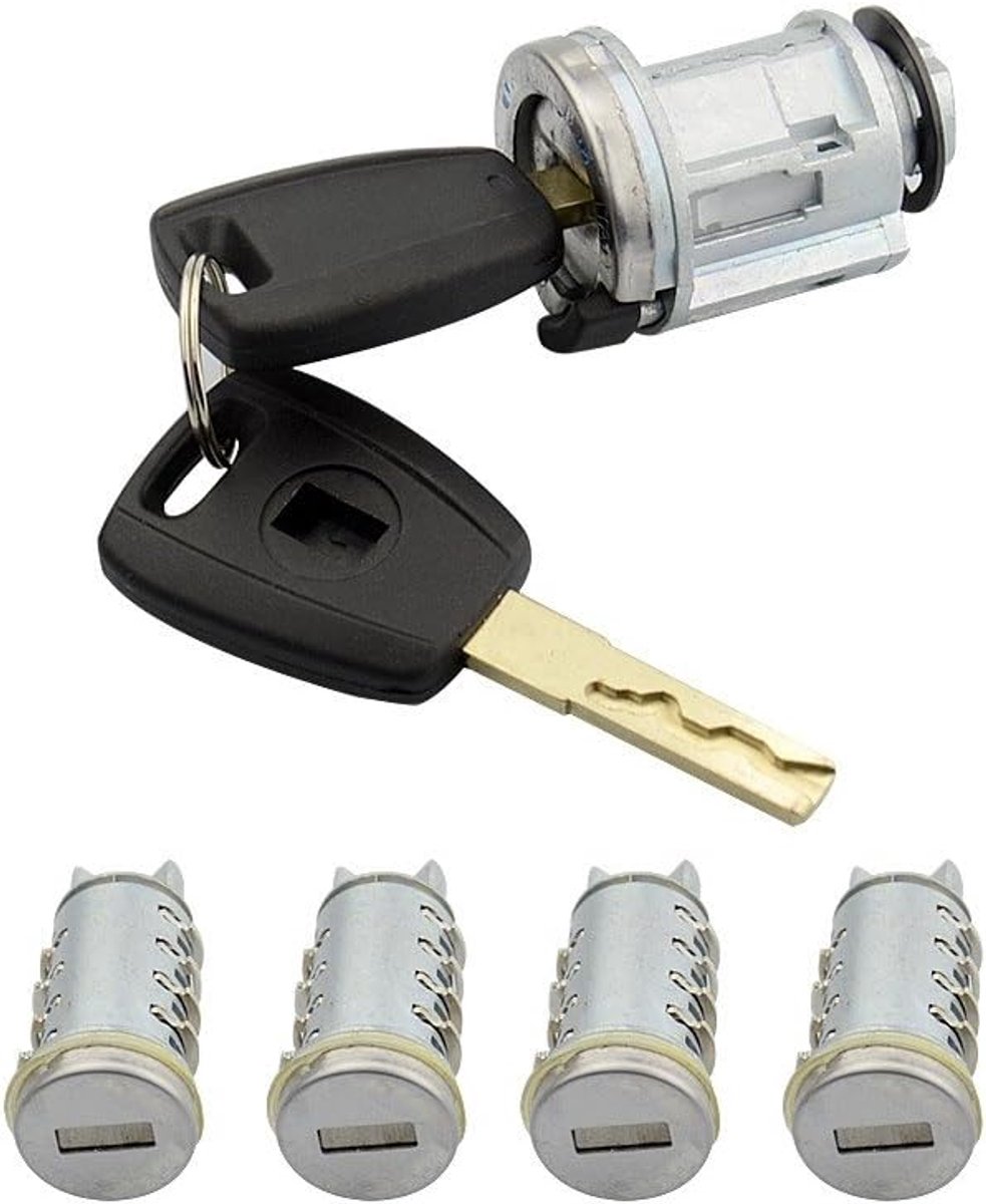 Set van 4 cilindersloten + Neiman Fiat Punto Doblo Panda Palio Bravo. Sleutel lemmet SIP22 @Pro-Plip