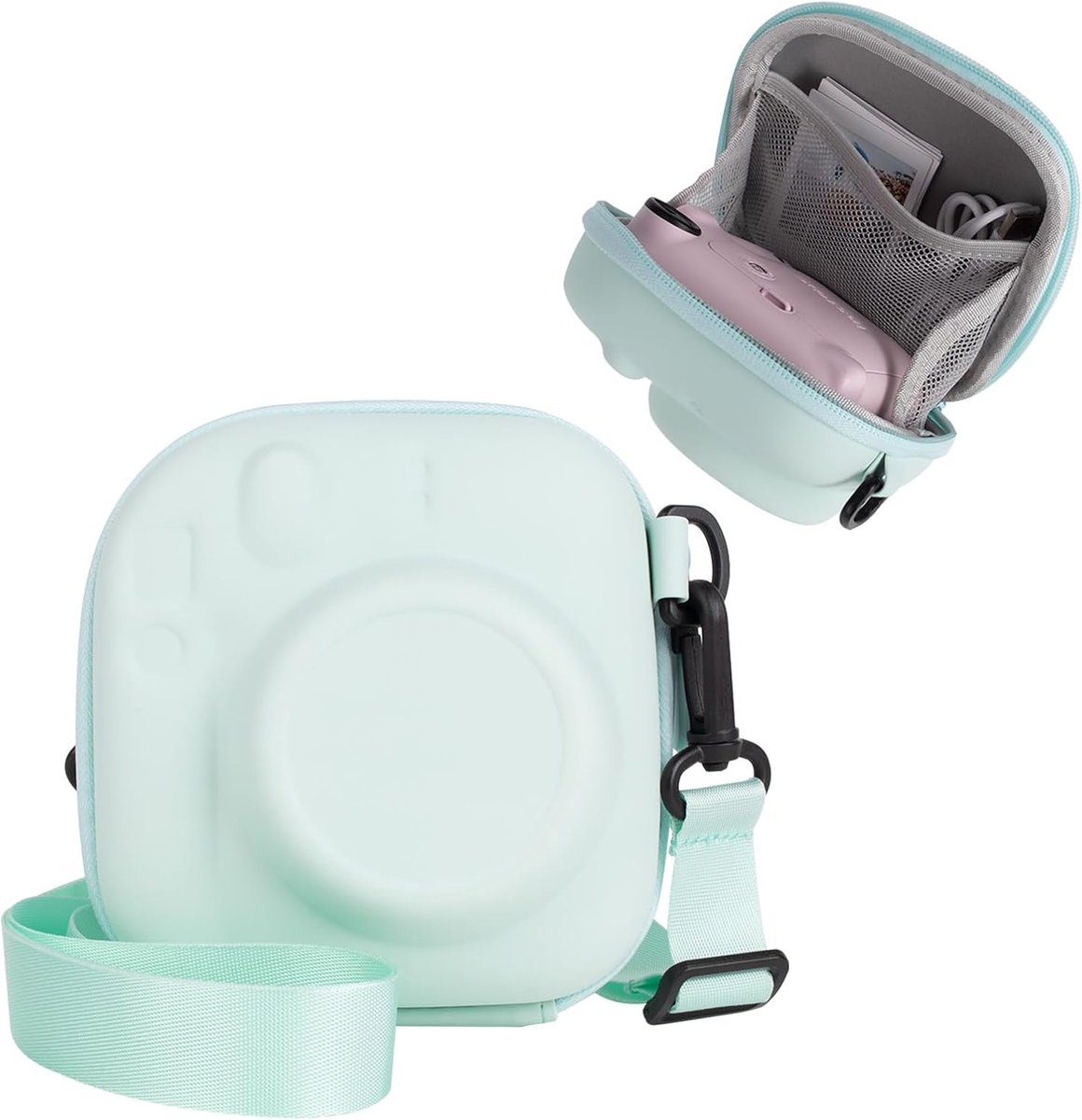 Schaal, grotendeels compatibel met Fujifilm Instax Mini 12/11/9/8/SE/7+/40, Mint Groen, Instant Mini - Universal, Instant cameratas