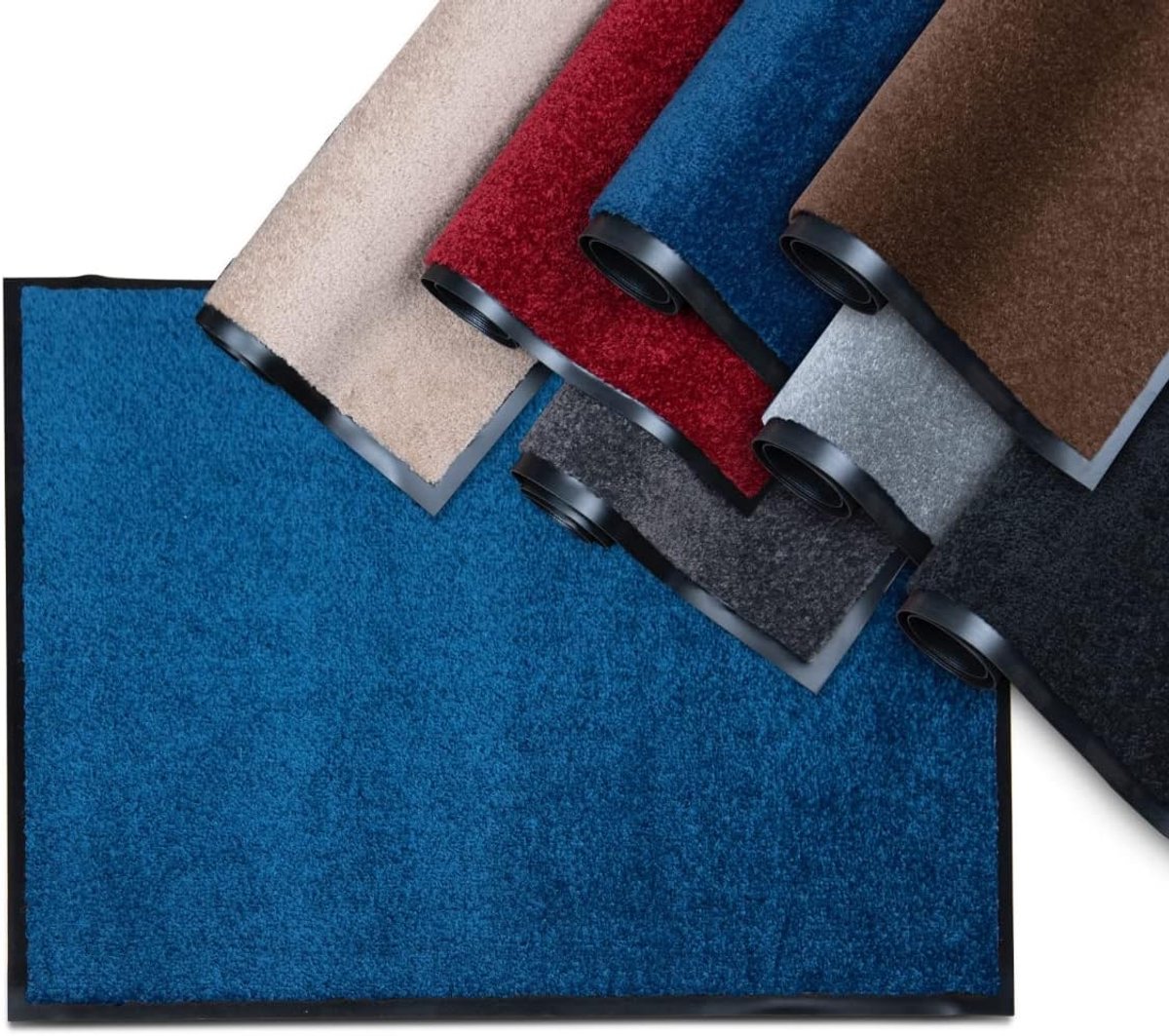 Dirt trap mat 90x150 cm - donkerblauw - non-slip - super absorberend - SnelShoppen