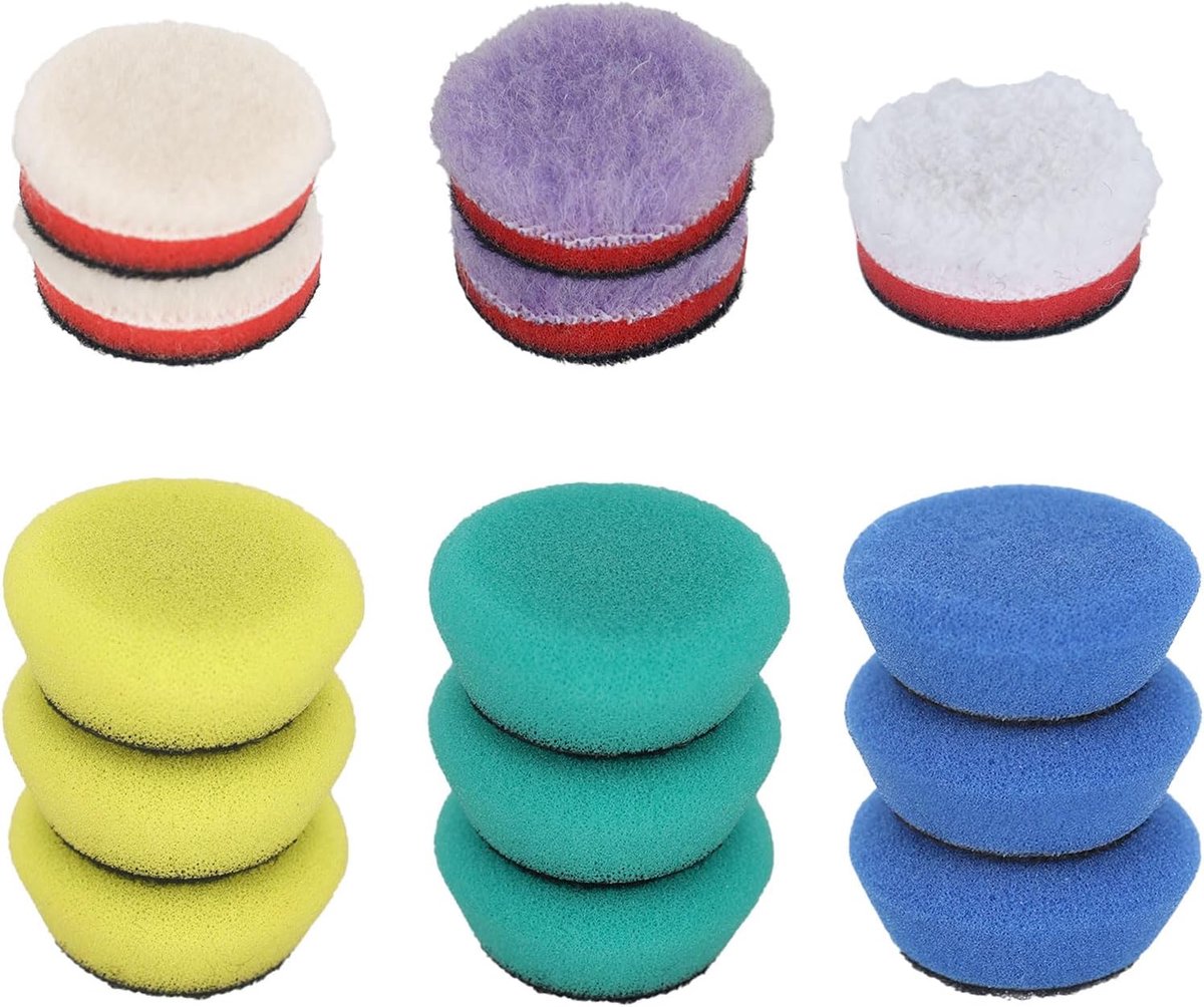 polijstsponssensets, polijstsponzen pad en wol polijstpads, polijstset, polijstpad, polijstsponsset voor polijsten, slijpen en waxen