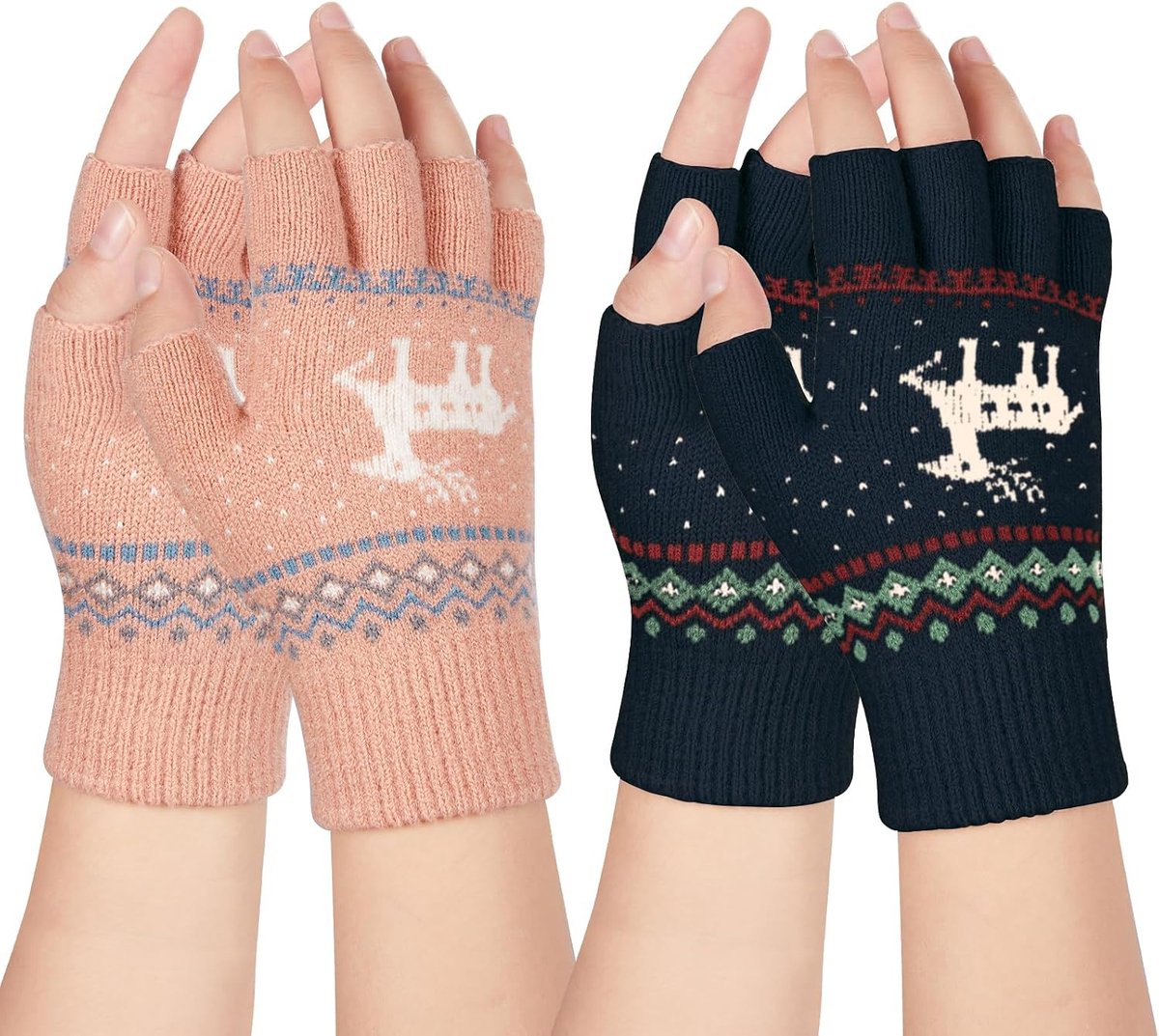 Handschoenen, winter, gebreide halve vingerhandschoenen, armwarmers, vingerhandschoenen, zonder vingertoppen, gebreide handschoenen