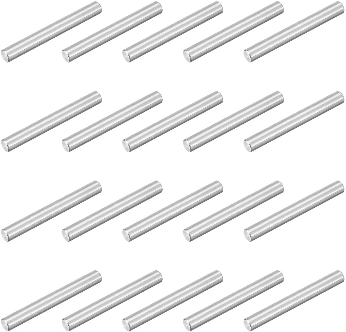 80 stuks M3 x 25 mm 304 roestvrij staal cilindrische zuigerhouder plankhouder parallelle pin stop voor mechanische productie industriële meubels zilver