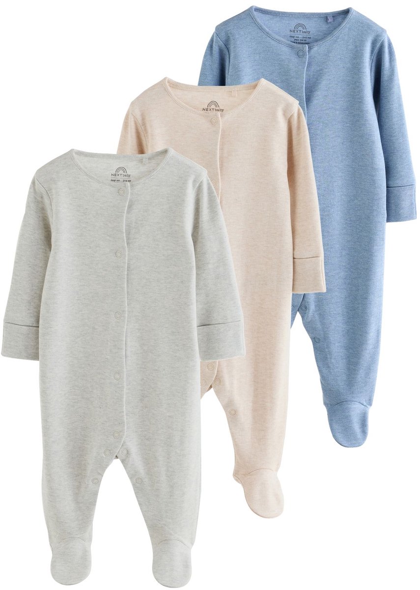 Next - Jongens - Set van 3 babypyjama's - Blauw