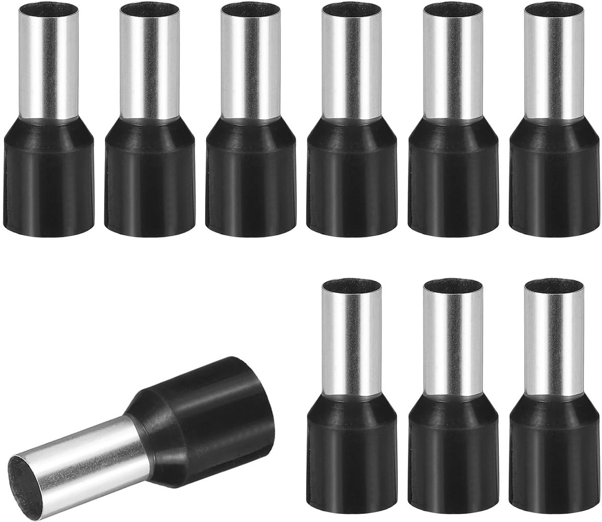 100 stuks draadklemmen VE16-12 - 5AWG krimpklemmen van koper met isolatie voor elektrische kabels voor elektrische projecten, industrie, chemie, industrie, zwart