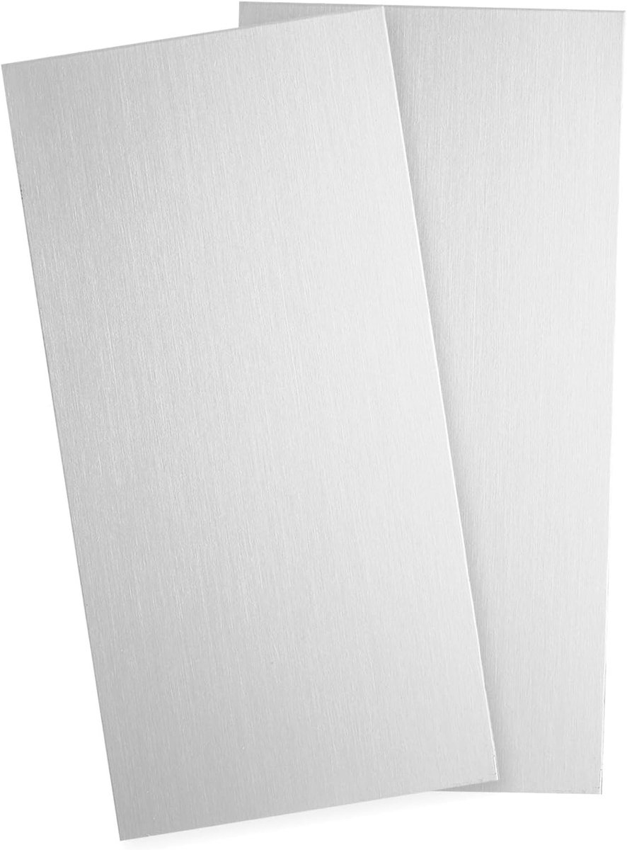 2 stuks 304 roestvrijstalen plaat, 10,5 mm dik, roestvrijstalen plaat met handschoenen, voor knutselen, modelbouw, sieraden, reparaties, elektrowerkzaamheden, zilver