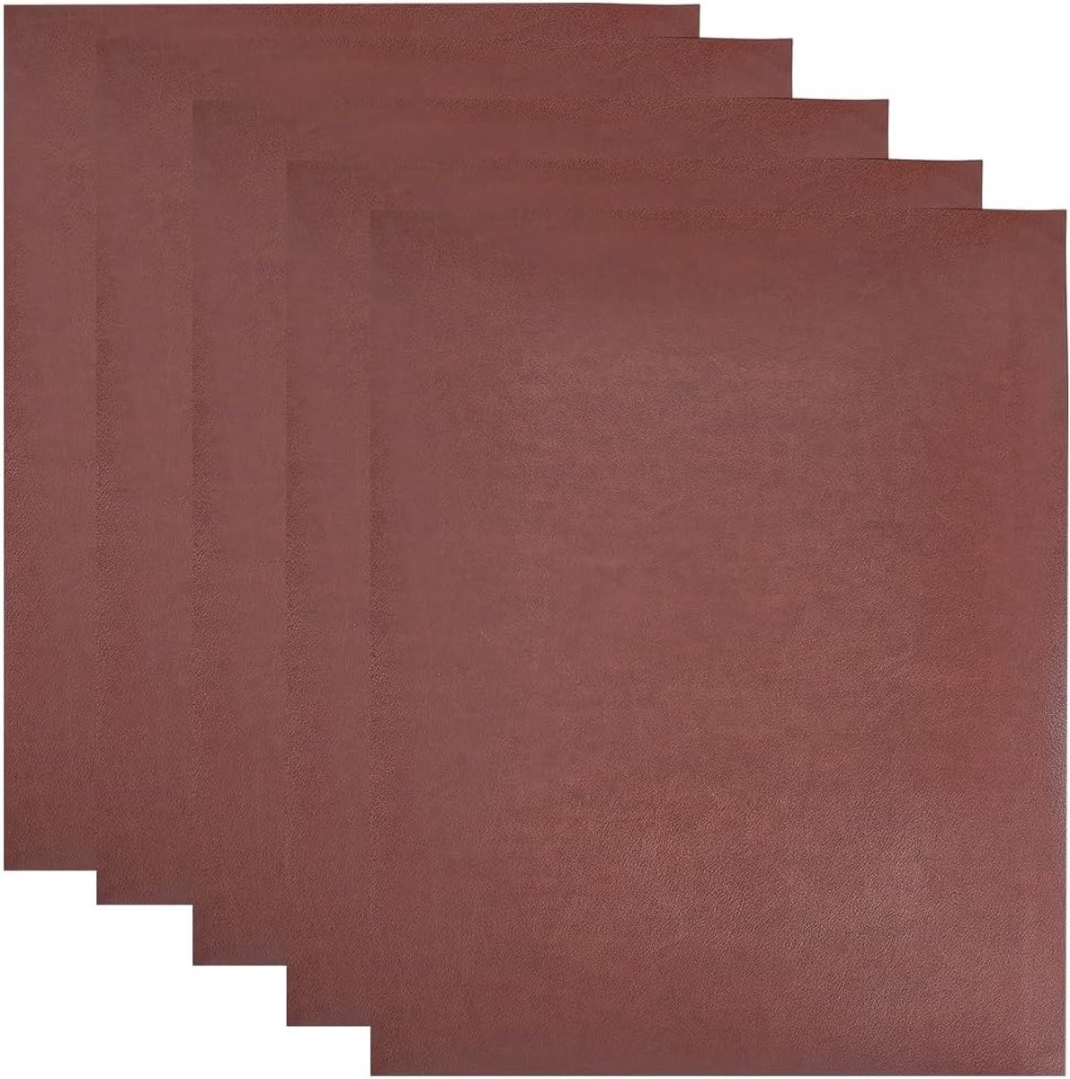 5pcs 32 x 26cm leeg laserbare leetherette blad gravure PU leder stukken met warmtepers kleefstukken ondersteuning voor ijzerhoedjes smeerijzer Jacket Art Craft (bruin)