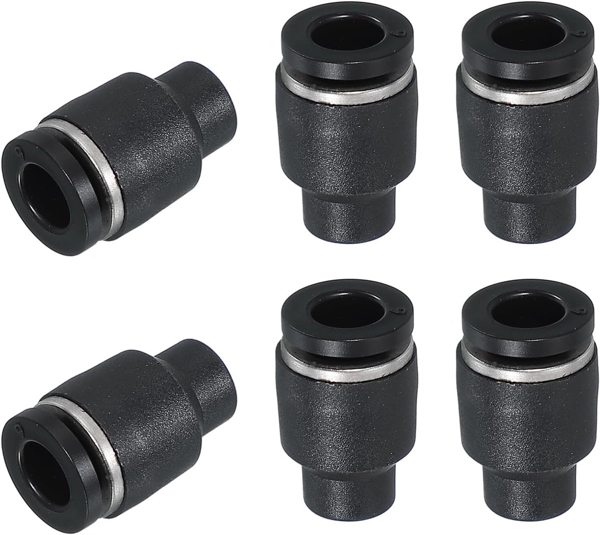 6 stuks slang snelmontagedop, 6 mm (1/4 inch) buis OD kunststof buis pneumatische dop druk om snel dop plug fitting accessoires voor pneumatisch systeem pijpleiding verbinding, zwart