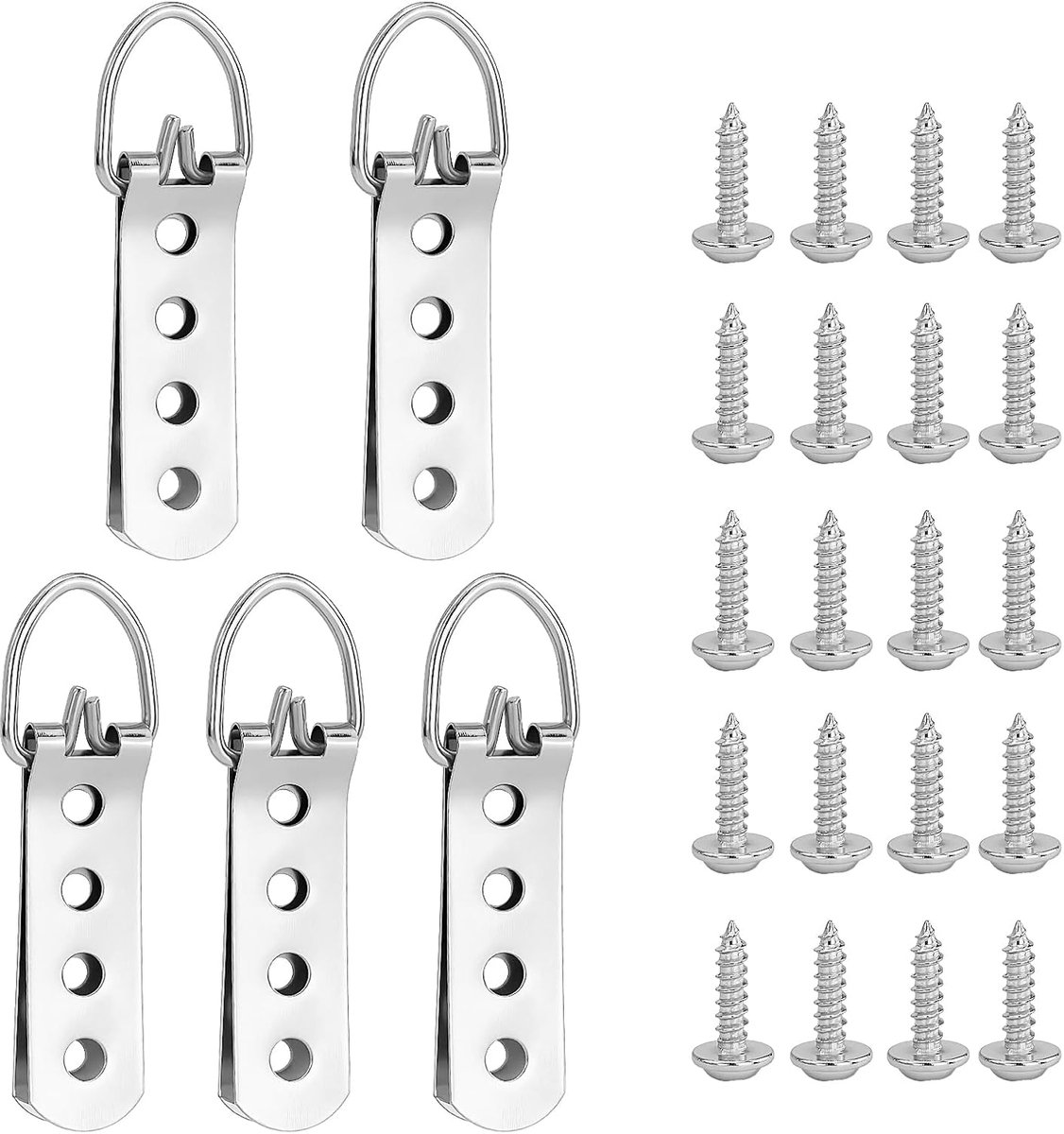 5 stuks fotohangers voor zware foto's, D-ring-fotohangers, superzware foto-/spiegel, kledinghanger, robuust met schroeven voor het ophangen van kunstwerken