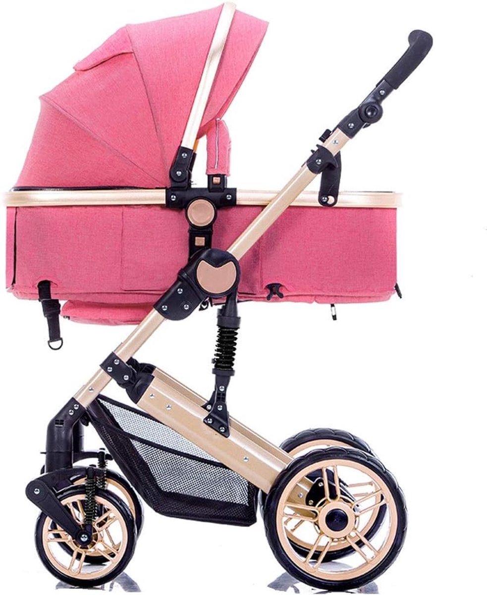 Kinderwagen buggy Lichtgewicht kinderwagen Met Handle Kinderwagen netten met een bekerhouder op meerdere posities kantelen Seat, met één hand Folding Pram wandelwagen (Color : B)