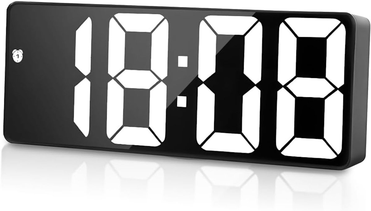 Digitale nachtwekker met temperatuurinstelling, snooze, geluid en helderheid aanpasbaar, USB- en batterijvoeding