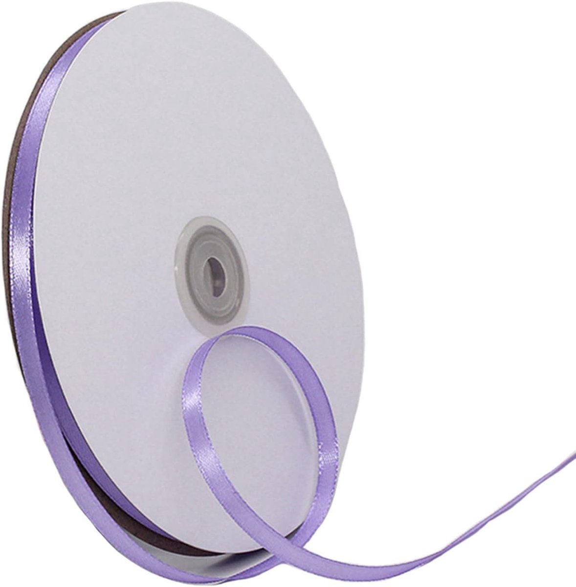 6 mm lichtpaars lint voor geschenkverpakking, 91 m dikke satijnen lint van stof, paarse strik voor cadeauverpakking, linten voor ballonnen, knutselen, haar, boeketten, bruiloft, auto, geschenken