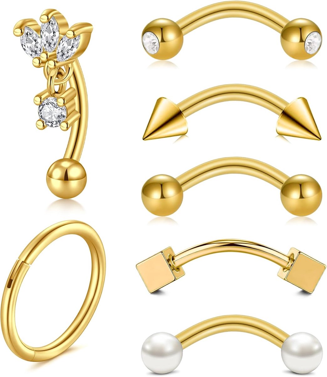 16G Rook Piercing Sieraden, zilveren & gouden hoepels, oorbellen voor vrouwen, roestvrij stalen halters voor tragus, conch, helix, daith, kraakbeen oorbellen