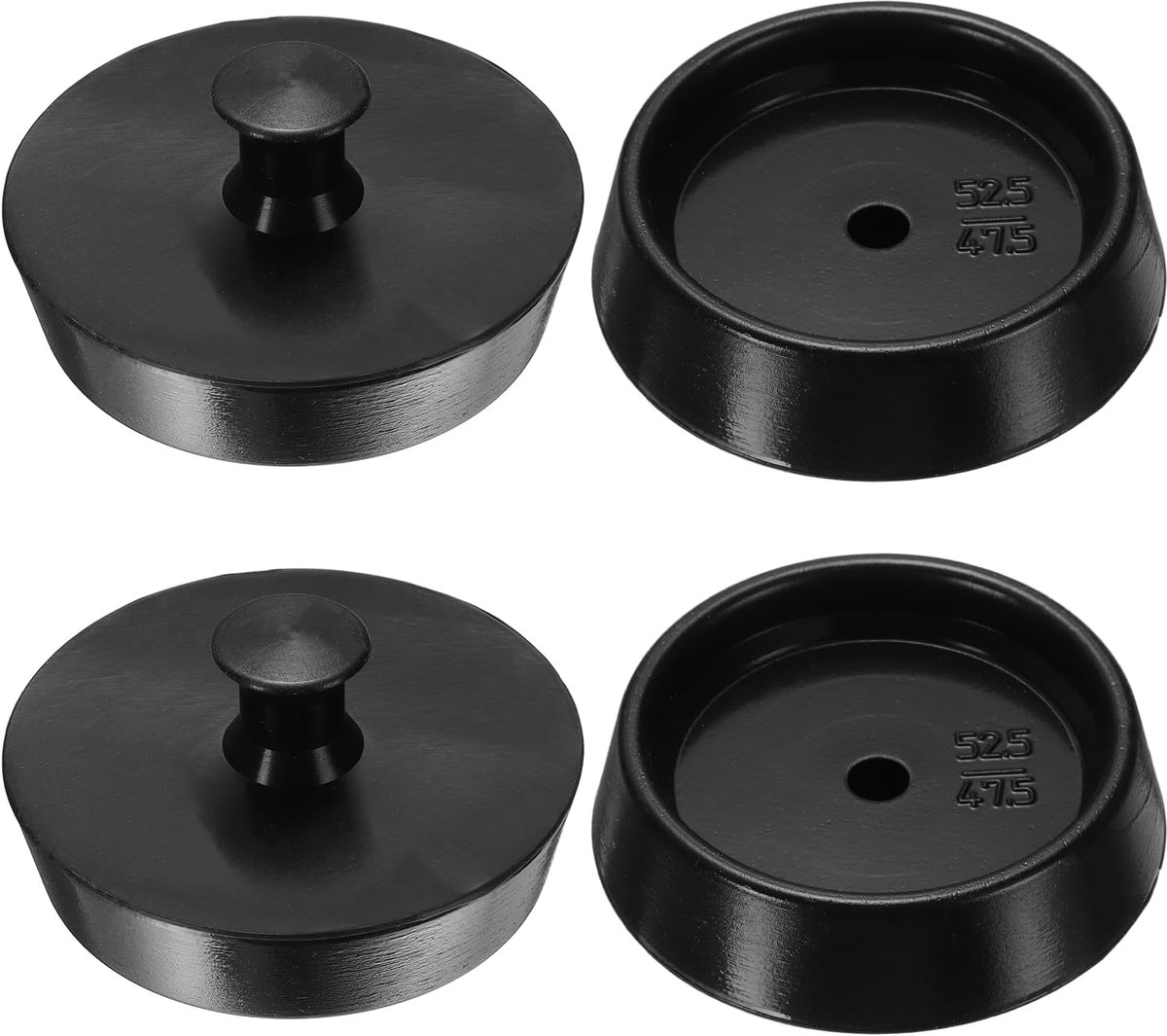 Badkuipstop van siliconen, gootsteenafdekkingen van siliconen met handvat voor spoelbakken van 5,4 cm tot 5,5 cm, badkameraccessoires en wasruimte, zwart