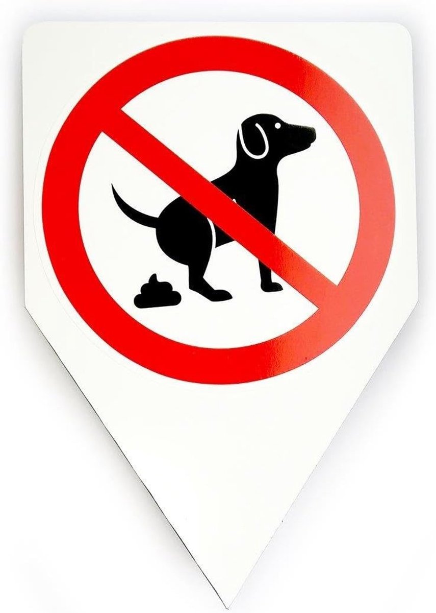 ISecur Prikbord Verbod Hondenpoep 20 x 30 cm - hin036 | Grondbord voor gazon tuin, waarschuwing geen hondentoilet