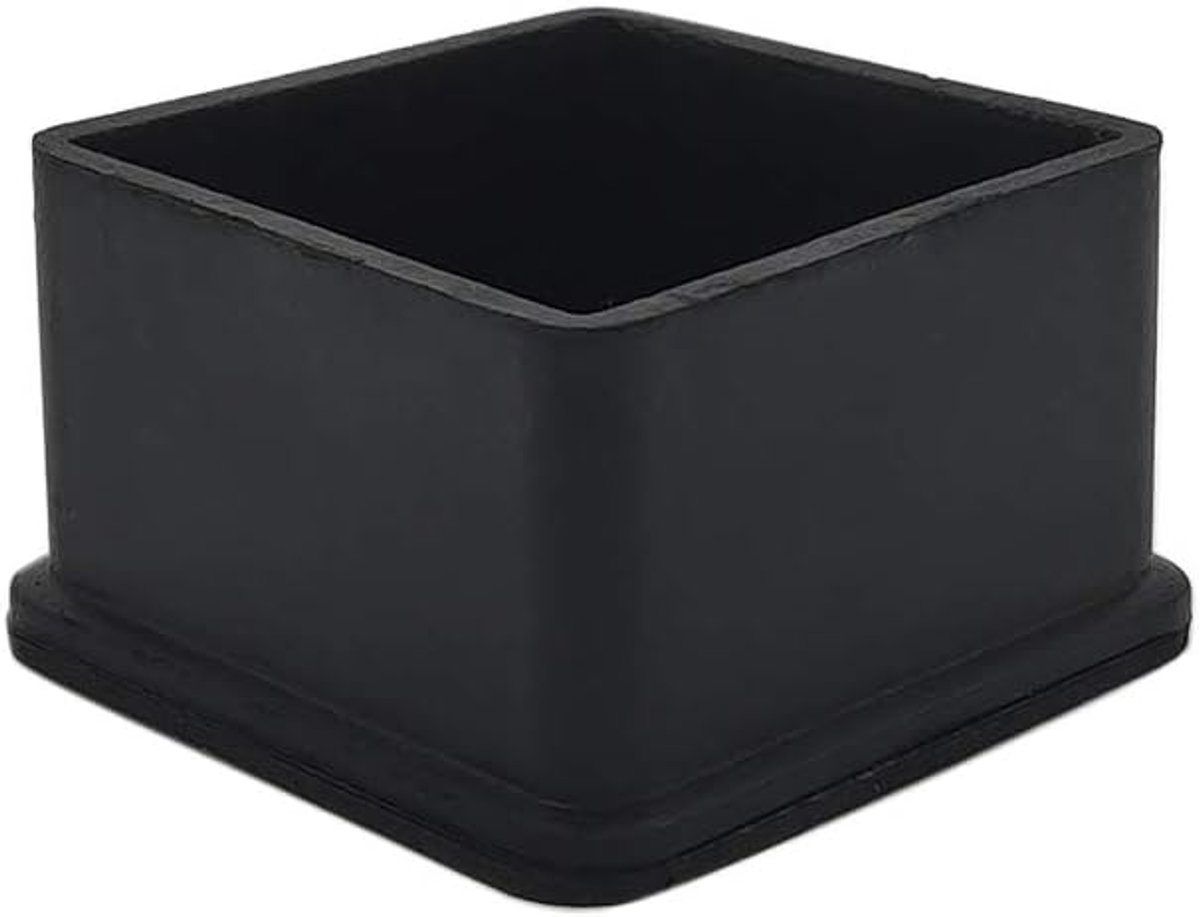 Vierkante Rubber Hoezen Meubelbeschermers Zwart 10 Stks 50 x 50 mm, 2 inch x 2 inch, Zwart