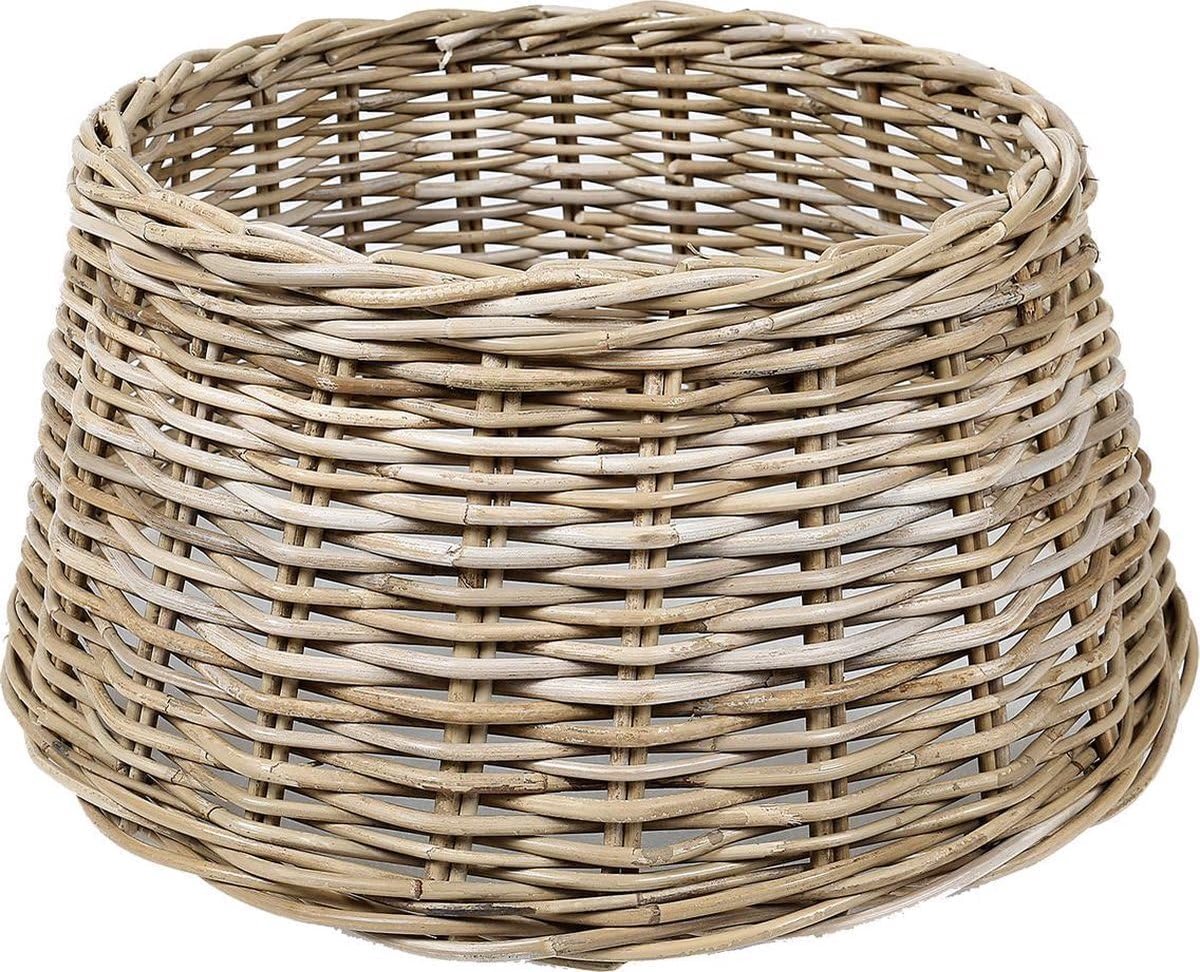 Rieten kerstboommand - ø 60 x 26 cm - grijs - stijlvolle kerstboomstandaard - SnelShoppen