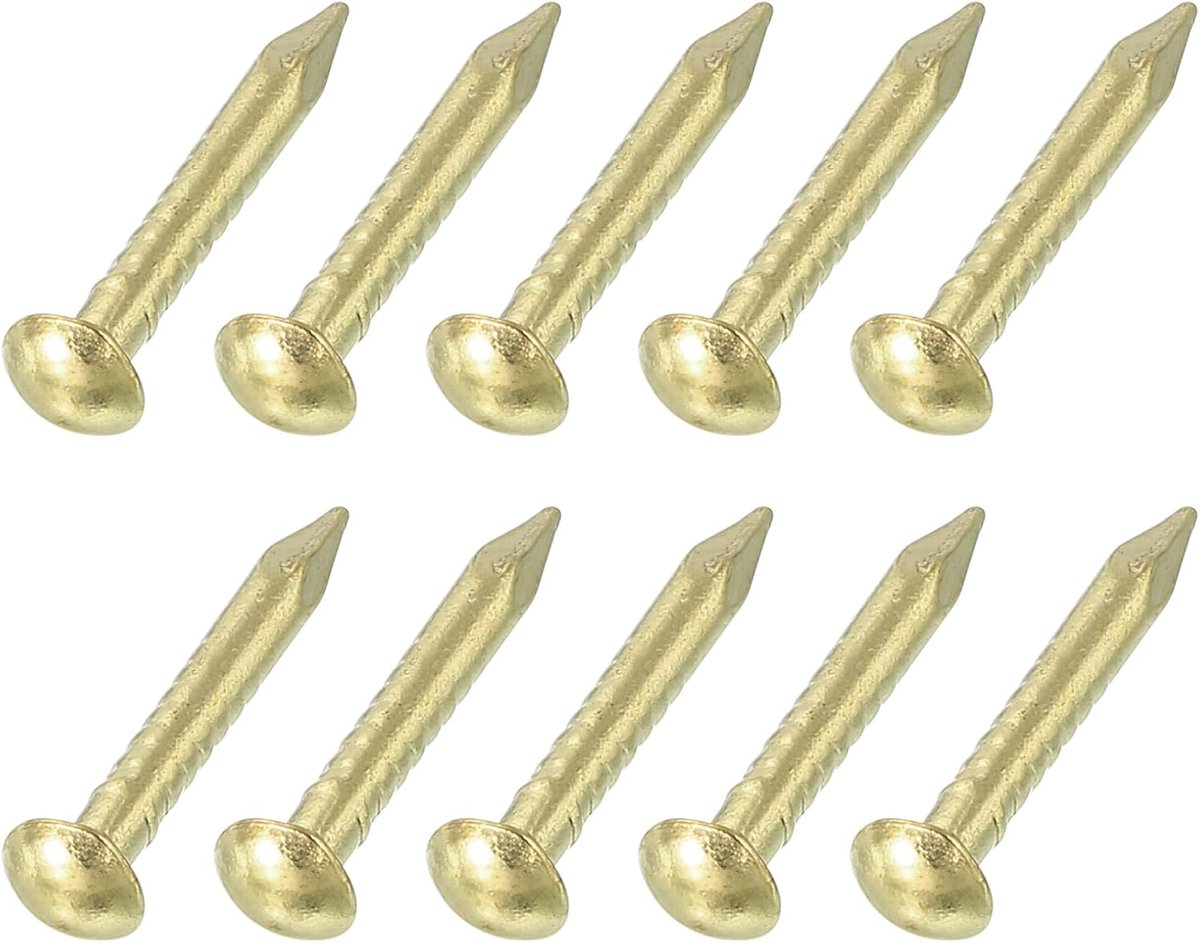 50 stuks kleine metalen pennen 2 x 15 mm messing ronde kop pennen gebruikelijke sierpennen voor huishouden timmerwerk fotoophanging doe-het-zelf projecten goud
