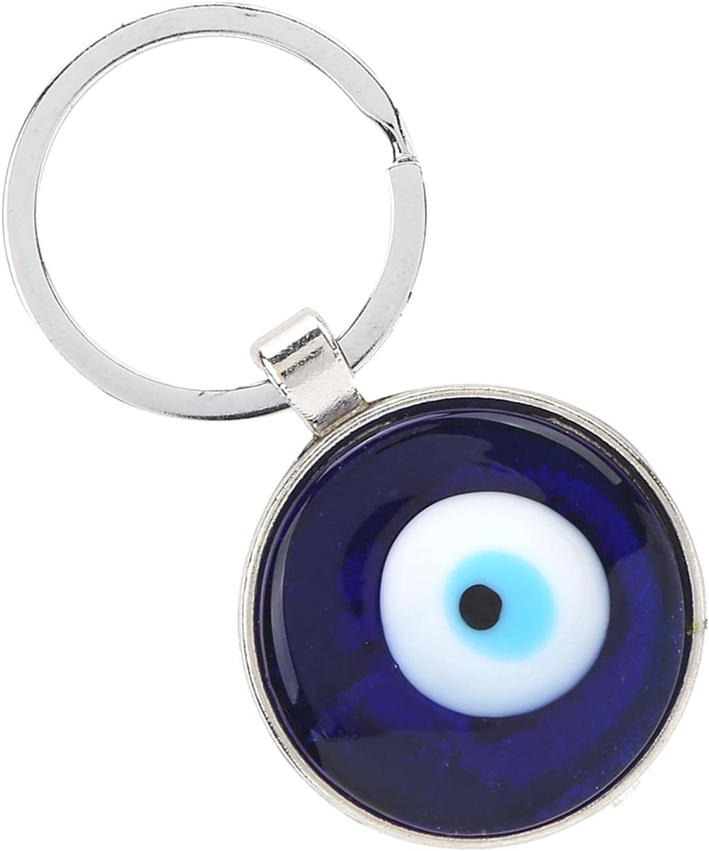 blauwe sleutelhanger, hamsa amulet met ronde parels en boze blik voor mannen en vrouwen tasdecoratie