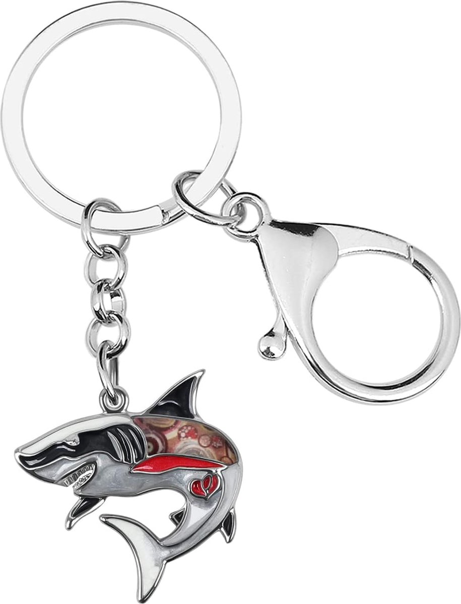 Haai Sleutelhanger Portemonnee Auto Sleutelhanger Ringen Zinklegering Sleutelhanger Oceaan Haai Geschenken voor Vrouwen Meisjes Trendy Sieraden