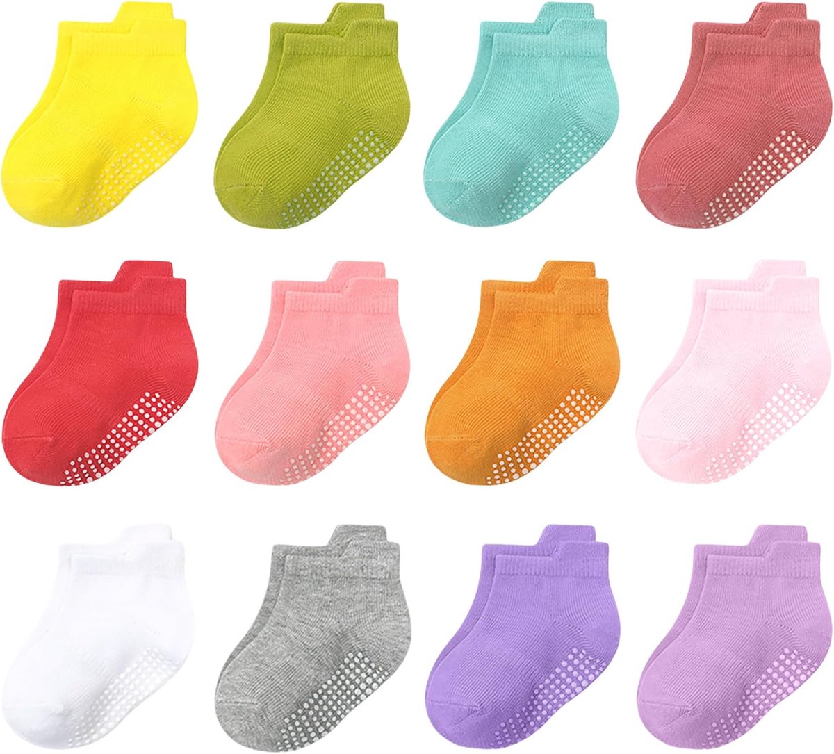 Sokken, peuter antislip sokken 1-3 jaar, zeer elastische enkelsokken, katoen gezellige ademende sokken