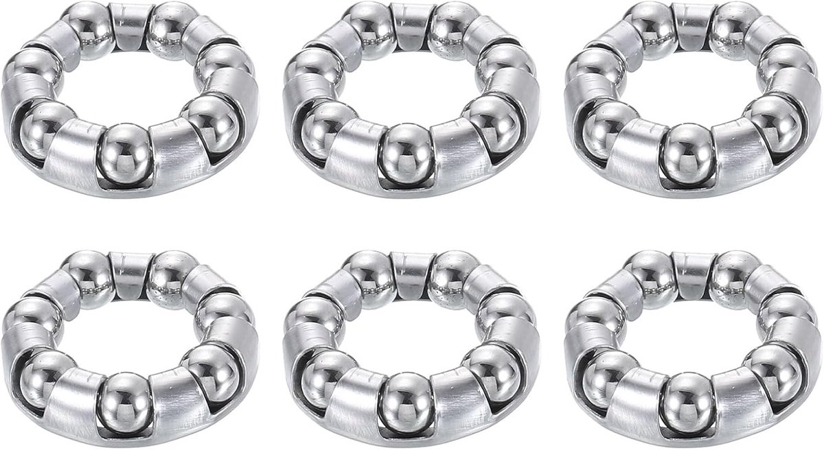 Fietskettingblad-kogellager 6 mm (1/4 inch) x 7 kogels, 6 stuks vervangende kogellagers voor fietskettingbladlagers reparatie