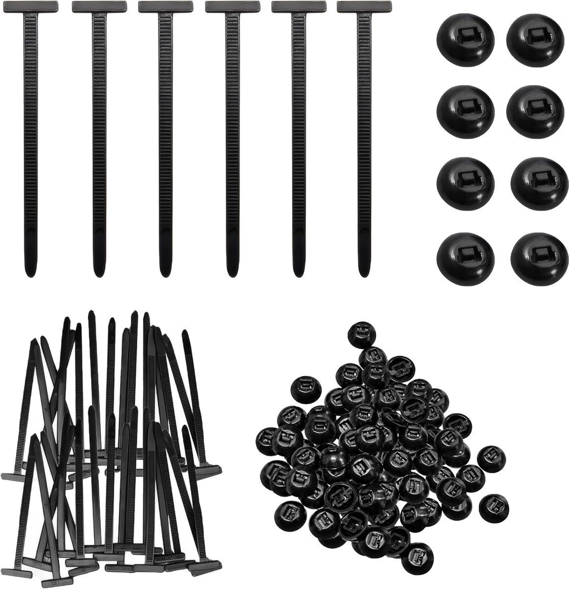 Kabelbinders 100 stuks - zwart nylon - zelfborgend - voor veilig bevestigen - SnelShoppen