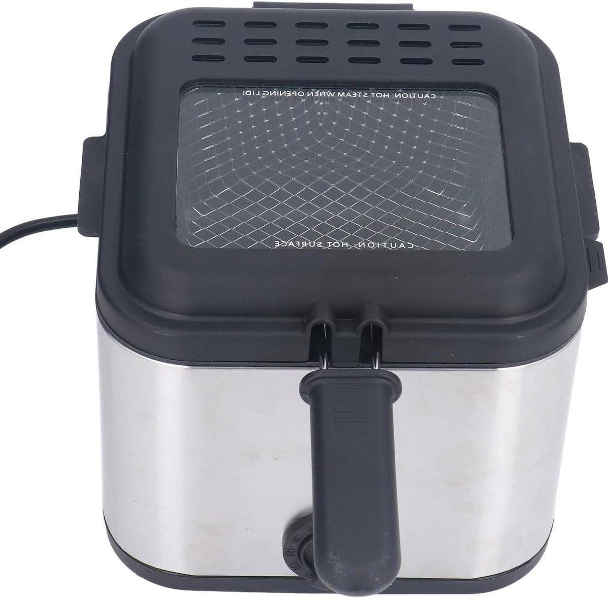 Elektrische Frituurpan - Friteuse Compact - Snelle Maaltijden Bereiden - Veilig Magnetisch Snoer - 2.5 Liter - Zilverkleurig