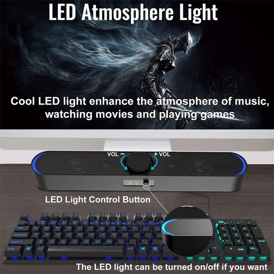 Mini Soundbar - Bluetooth speaker - Muziek en films - 360 graden surround - 40cm lengte - Zwart van MINI — afbeelding 3