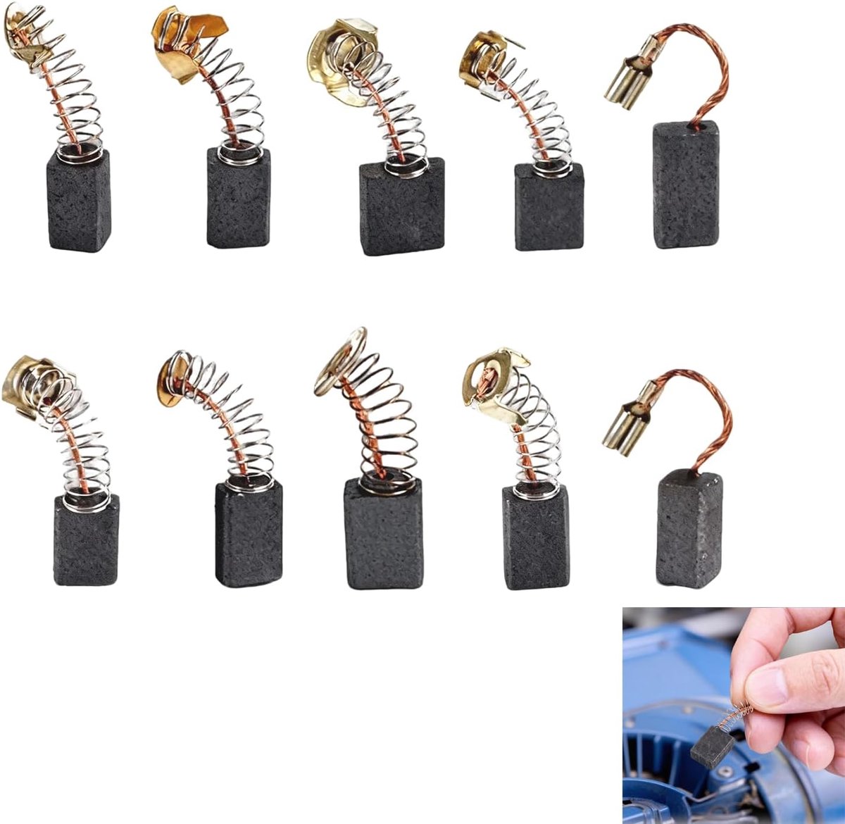 Carbon borstels set 30 stuks - 10 maten - universeel voor elektrische motoren - vervang versleten borstel - SnelShoppen