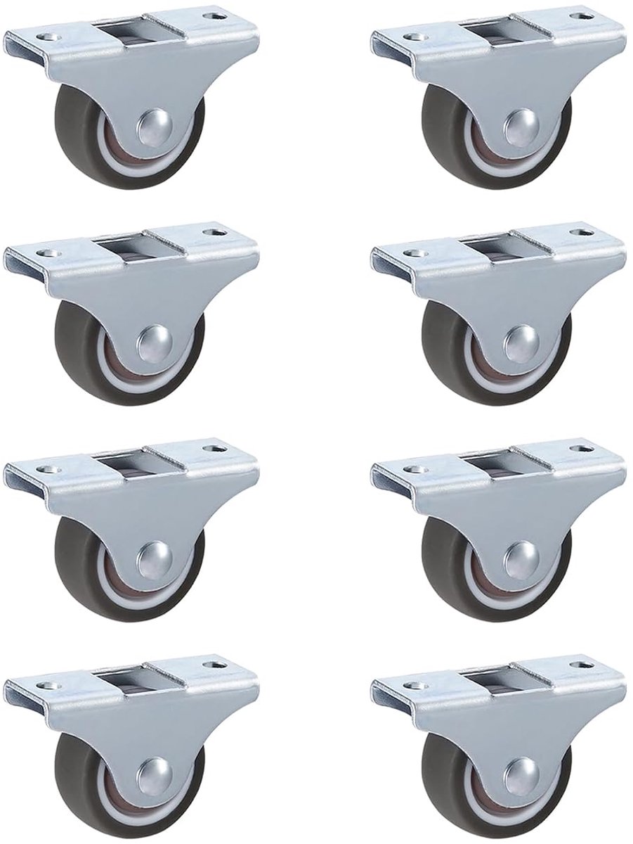 Mobiele wielen Ø 25 x 13 mm - TPR rubber - Stil en krasvrij - Geschikt voor meubels - SnelShoppen
