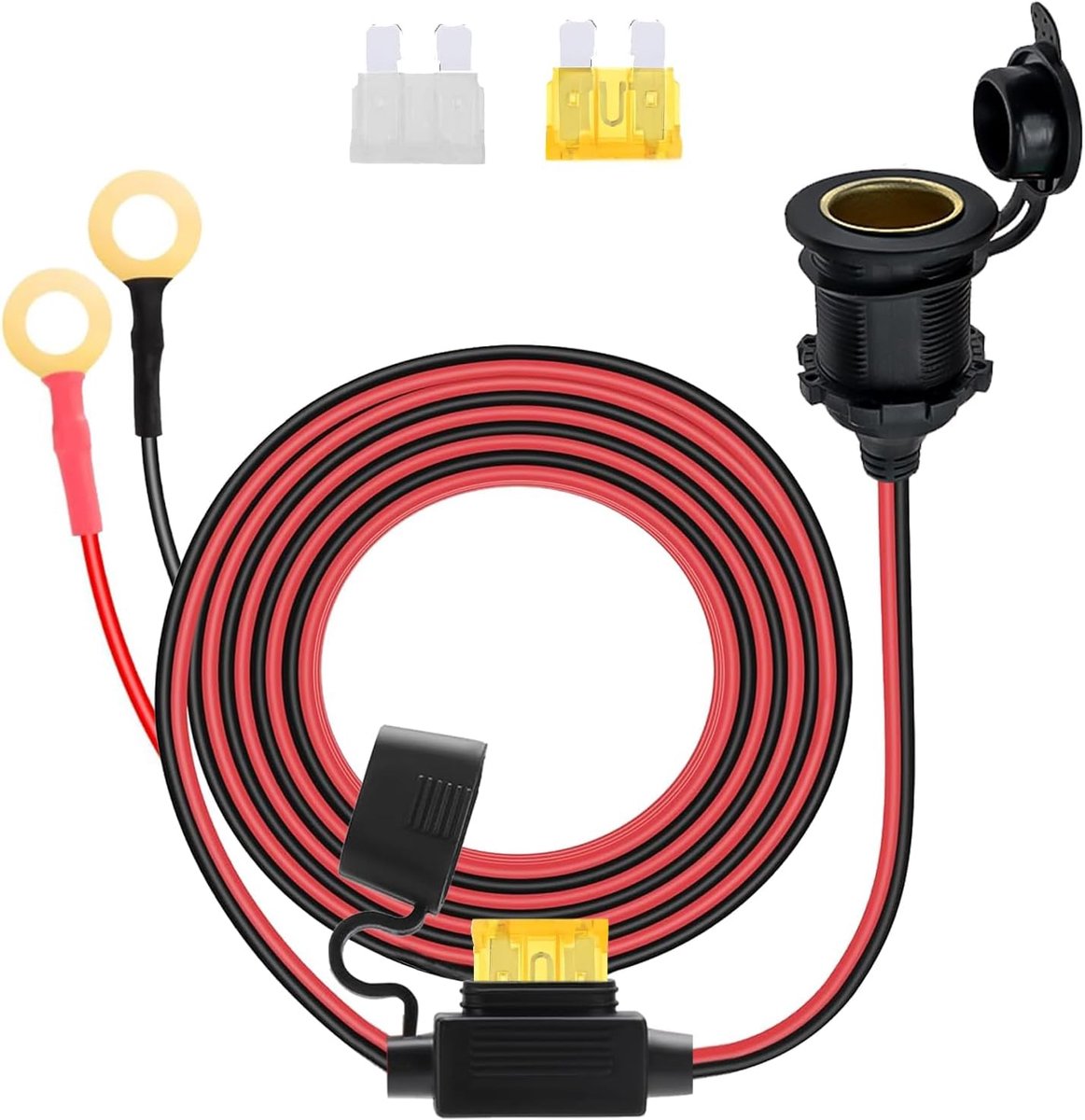 Cigarette lighter socket voor auto 12V 24V - Waterproof met 1 meter verlengkabel - SnelShoppen