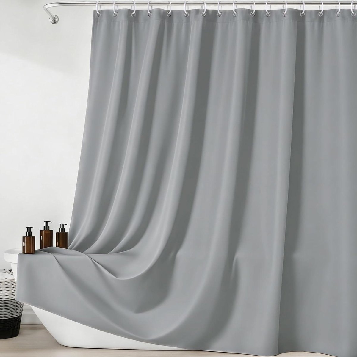 Douchegordijn - Badgordijn - Spatwater Vangen - Schimmelwerend Polyester - 240 x 200 cm - Grijs