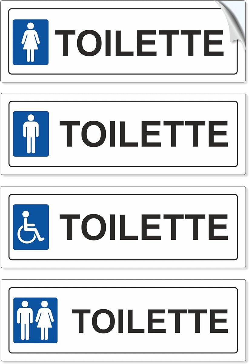Sticker toilet man + woman + disabled - PVC soft glue 14.5 x 5 cm - waterdicht en wasbaar - SnelShoppen