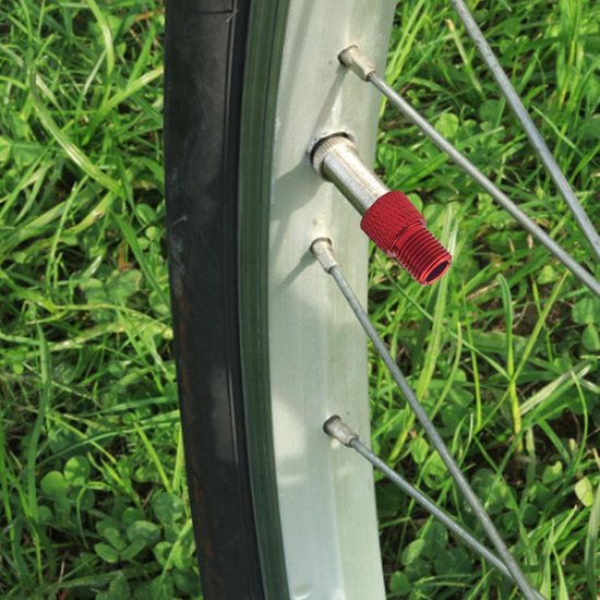 Fietsen Pomp Adapter - Ventiel Converter Dop - Banden Oppompen - Lekvrij Ontwerp - 15 stuks - Rood — afbeelding 2
