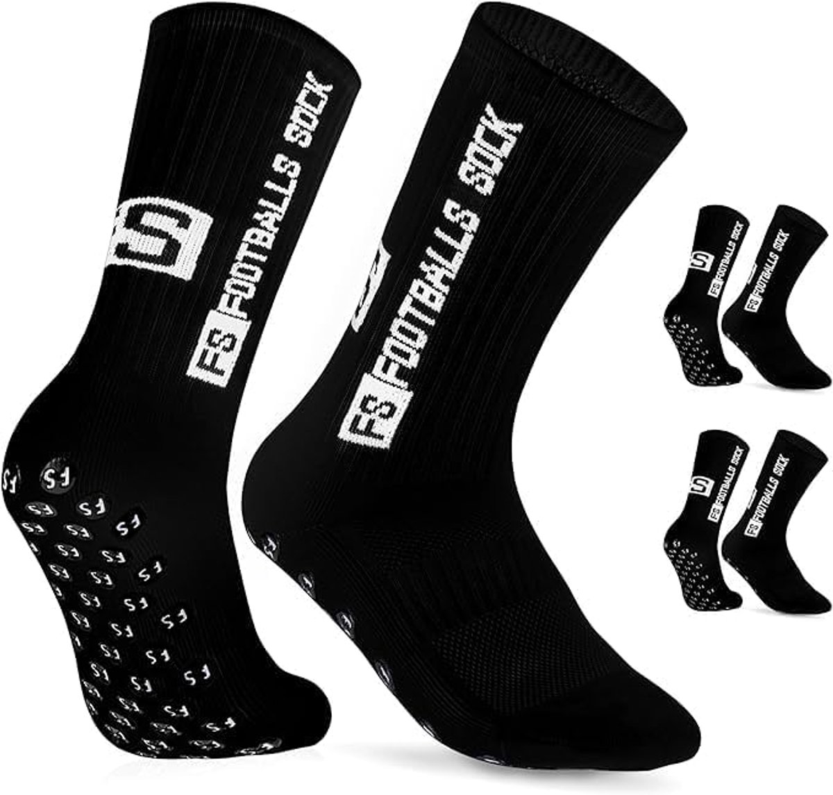 Grip sokken voetbal 31-34 - zwart - antislip ontwerp - optimale grip tijdens het spelen - SnelShoppen