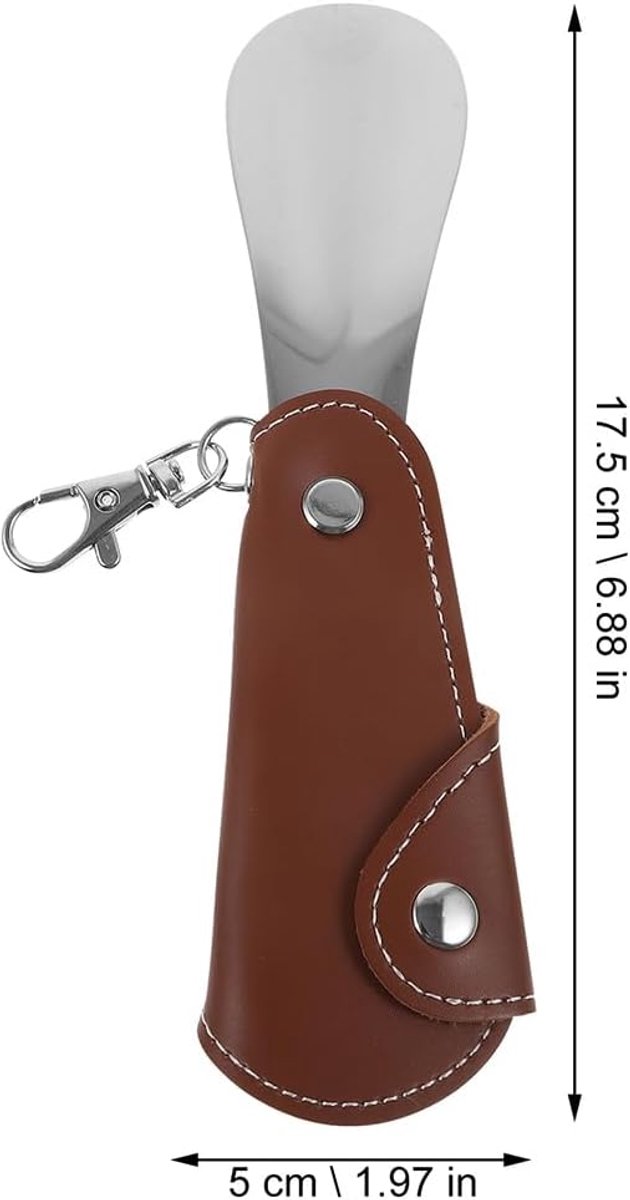 Schoenlepels 2 stuks - RVS met sleutelhanger - Compact en duurzaam - Praktische hulp voor schoenen aan - SnelShoppen