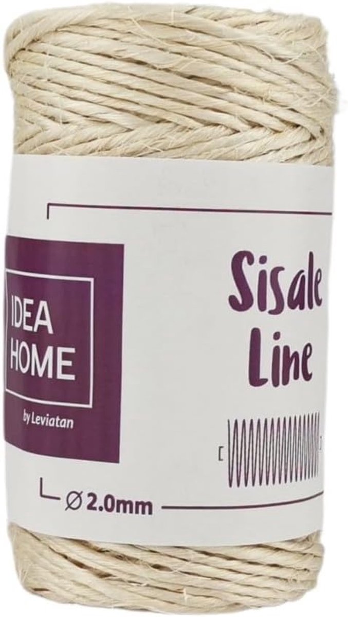 Thijox - Natuurlijk Sisal Touw 55m - 2mm Bruin - Sterk Jutetouw voor Doe-Het-Zelf, Tuinieren, Krabtouw voor Kattenaccessoires, Creatieve Projecten