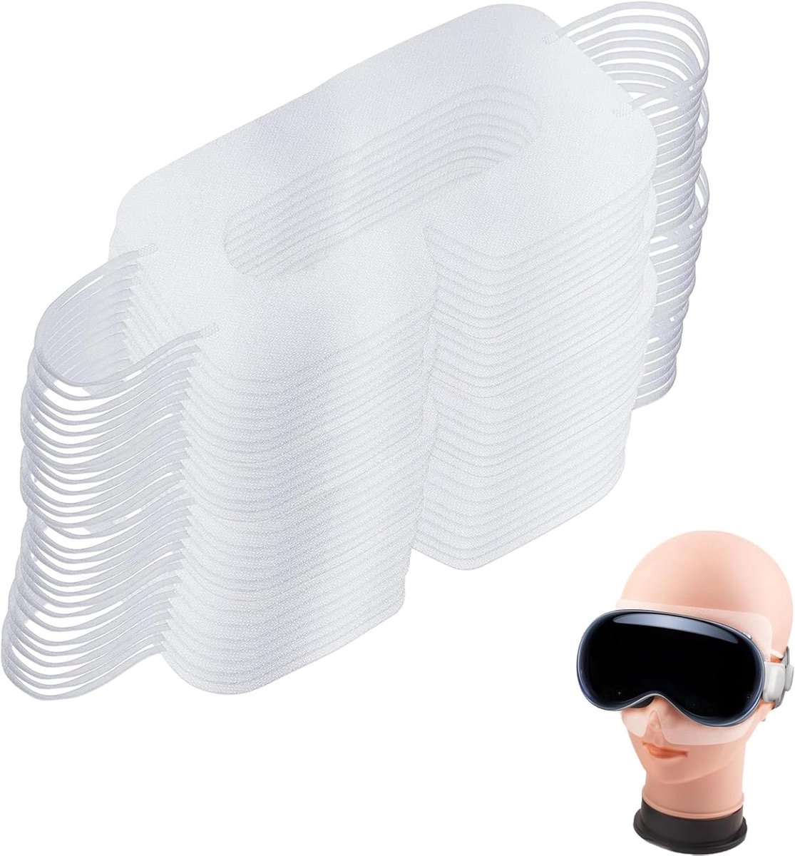 Thijox - 50 stuks wegwerp VR hygiëne maskers - Universele witte headset covers van non-woven stof - Zacht, ademend en comfortabel voor VR brillen thui