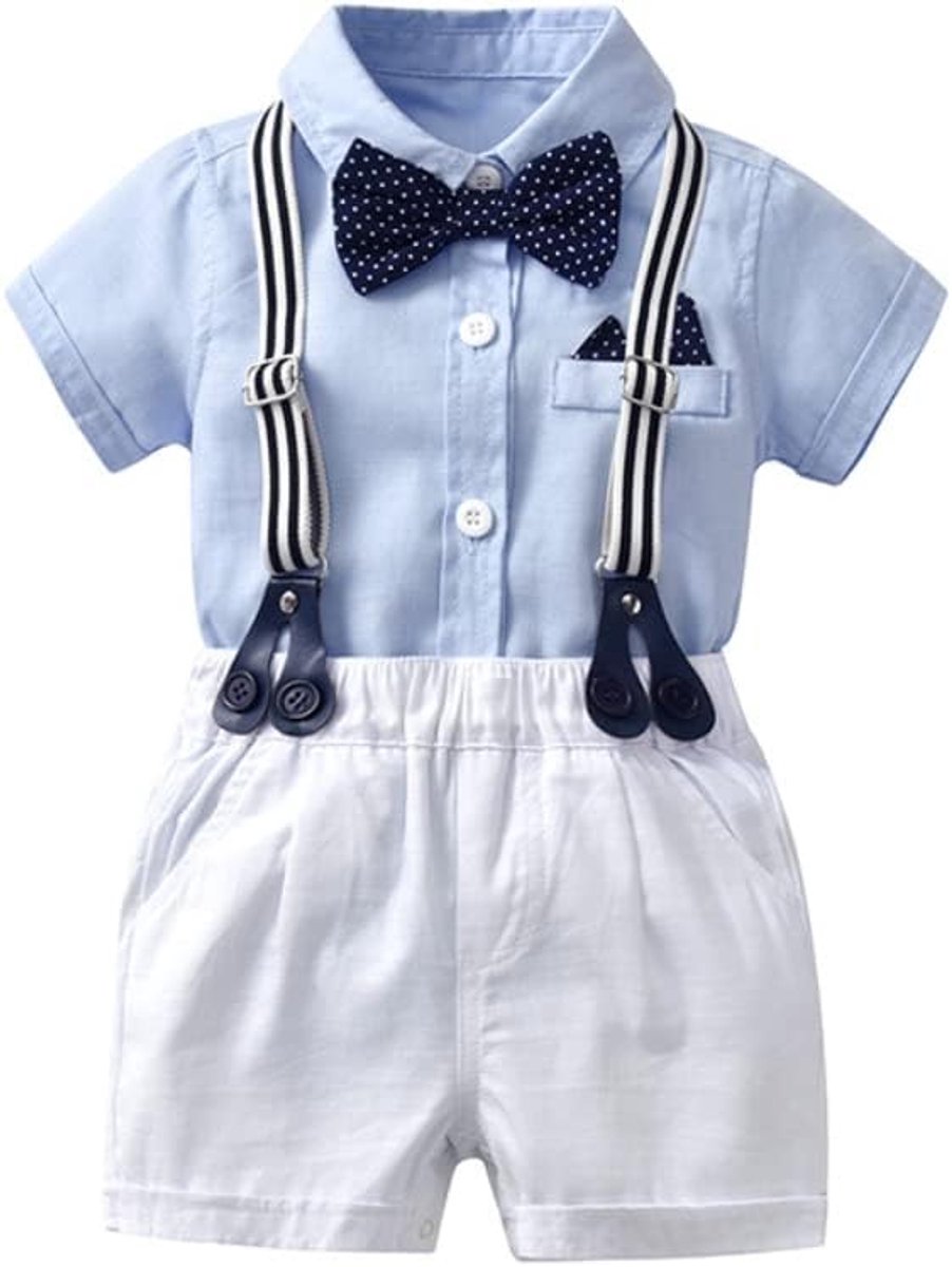 Jongens Baby Kostuum Korte Mouwen - Overalls met Bretels - Zomer Outfit voor Peuters - SnelShoppen