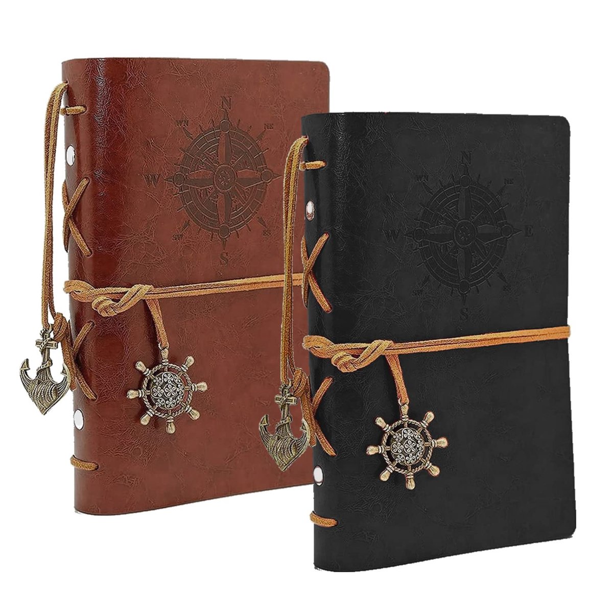 Notitieboek A5 - Retro Leer - Vintage Spiraalbinding - Ideaal voor Reizen - ShopVlot
